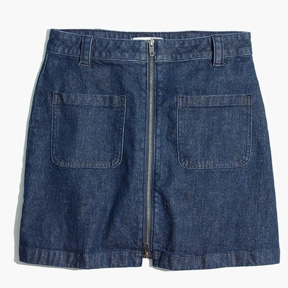 Madewell Denim Zip Mini Skirt Size 28 - Picture 4 of 6